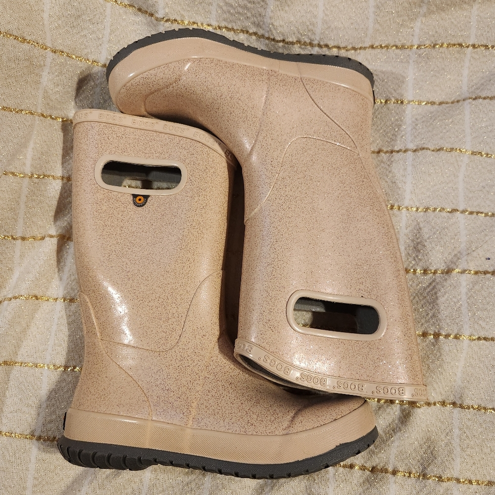 Bogs Sand-Toned Glitter Rain Waterproof Boots - Picture 7 of 8
